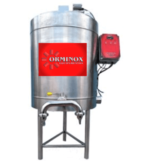Iogurteira industrial elétrica fabricada totalmente em aço inox 304, tanque com camisa dupla para circulação da água, aquecimento elétrico